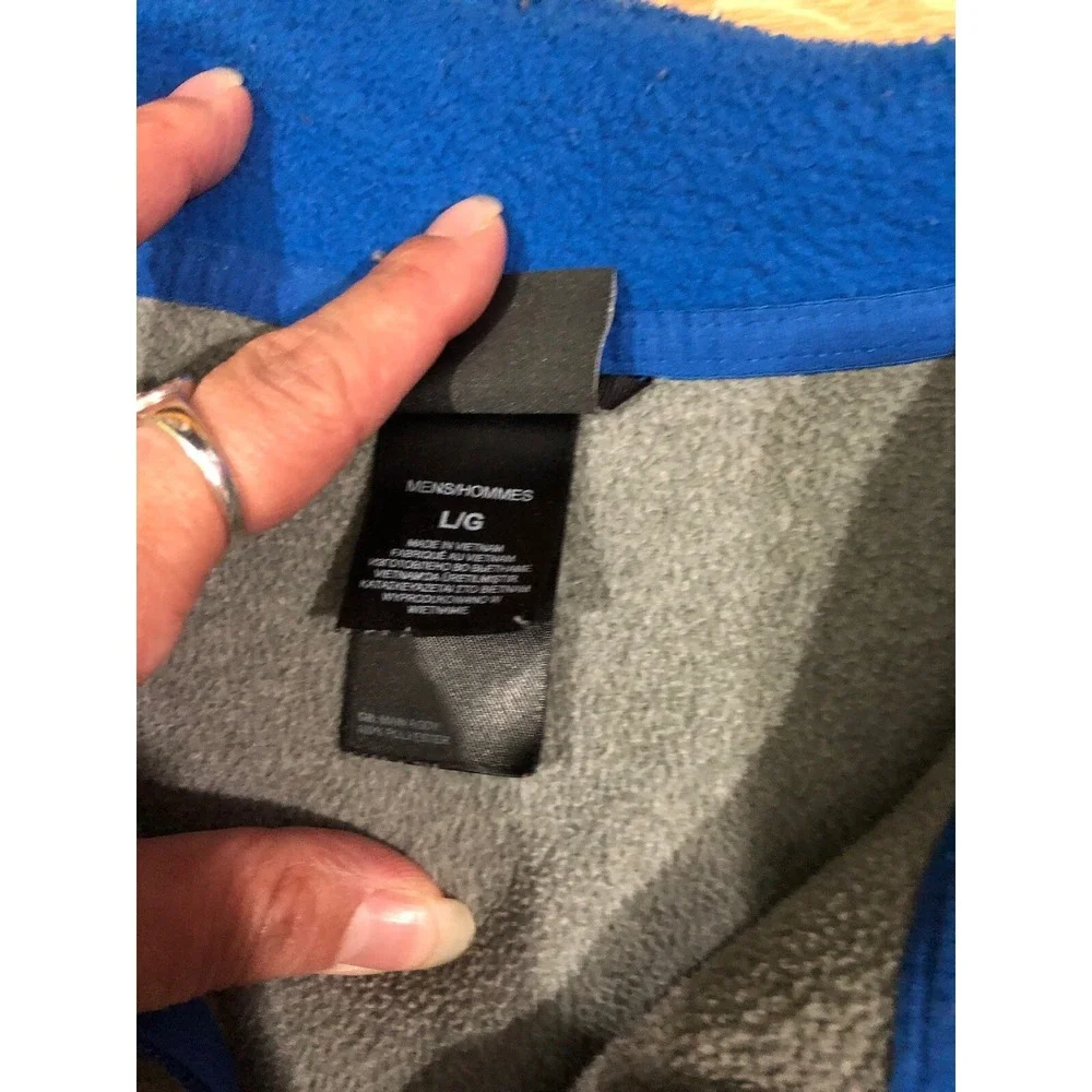 Mens THE NORTH FACE Fleece 1/4 Zip Size Large Gray And Blue Long Sleeve‎